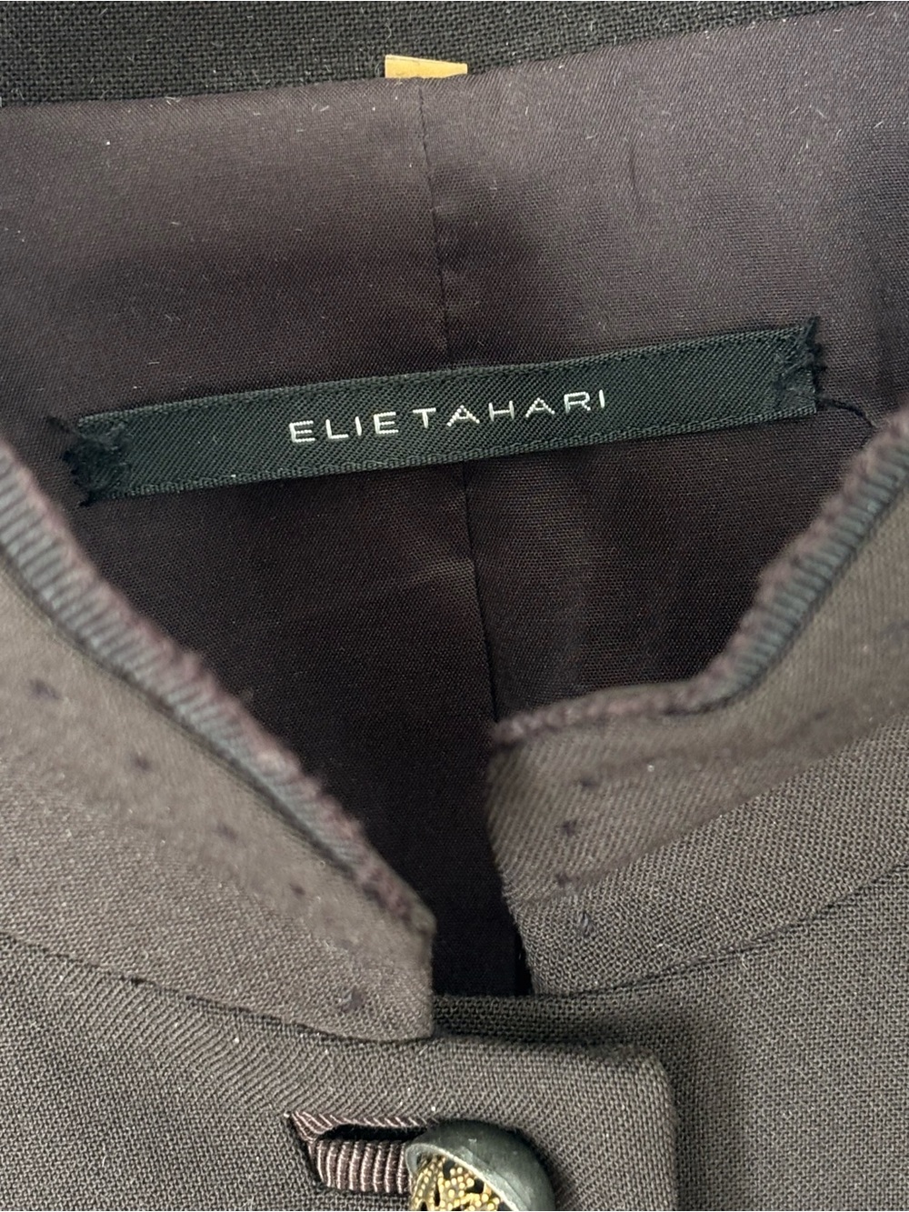 Vintage Elie Tahari Brown Military-Style Fitted Women's Wool Blazer Size 8 - Picture 2 of 15